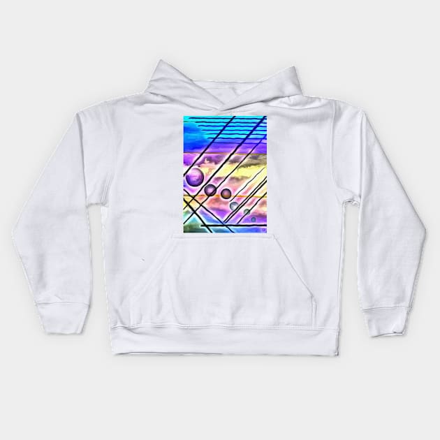 Vivid geometric abstract Kids Hoodie by rolffimages